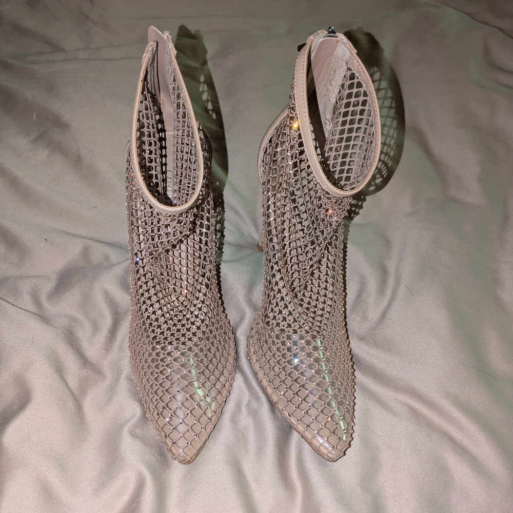 Charles By Charles David Tan Sparkle Rhinestone Booties